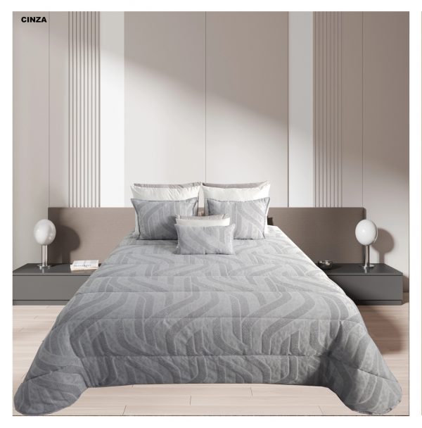 134050075394871134-INLAY KING CINZA Edredão King