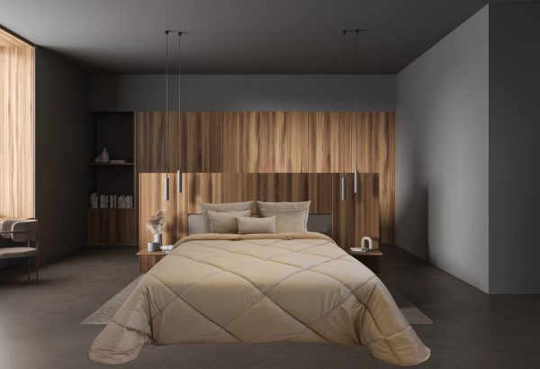 134050124404114025-INLAY VELUSOFT TAUPE Edredão Velusoft