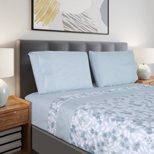 134328286531202440-FLANELA AZUL Jogo de Cama Flanela - Jardim