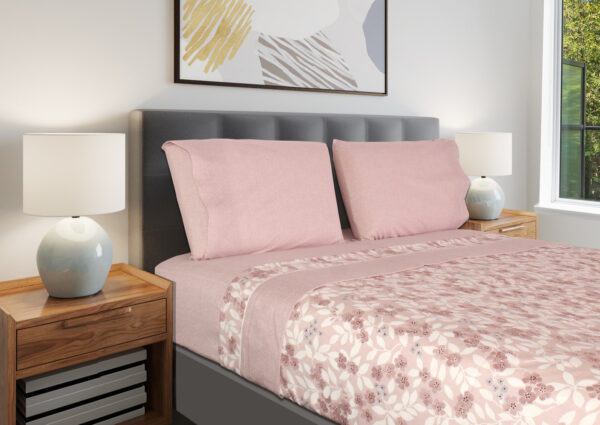 134328286531212322-FLANELA ROSA Jogo de Cama Flanela - Jardim