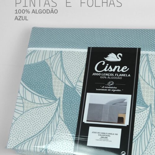 134341078142582534-Azul (1) Jogo de Cama Flanela - Pintas & Folhas