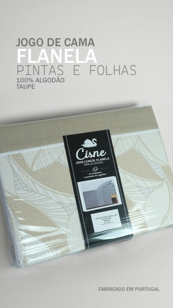 134341078142582534-Bege (2) Jogo de Cama Flanela - Pintas & Folhas