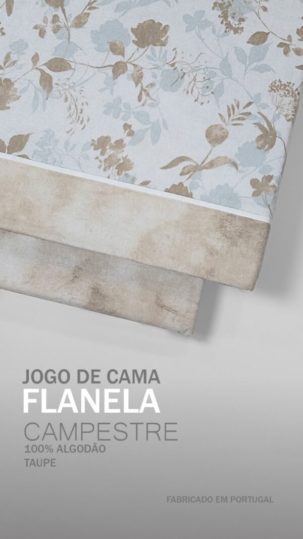 134341083128728584-Bege Jogo de Cama Flanela - Campestre